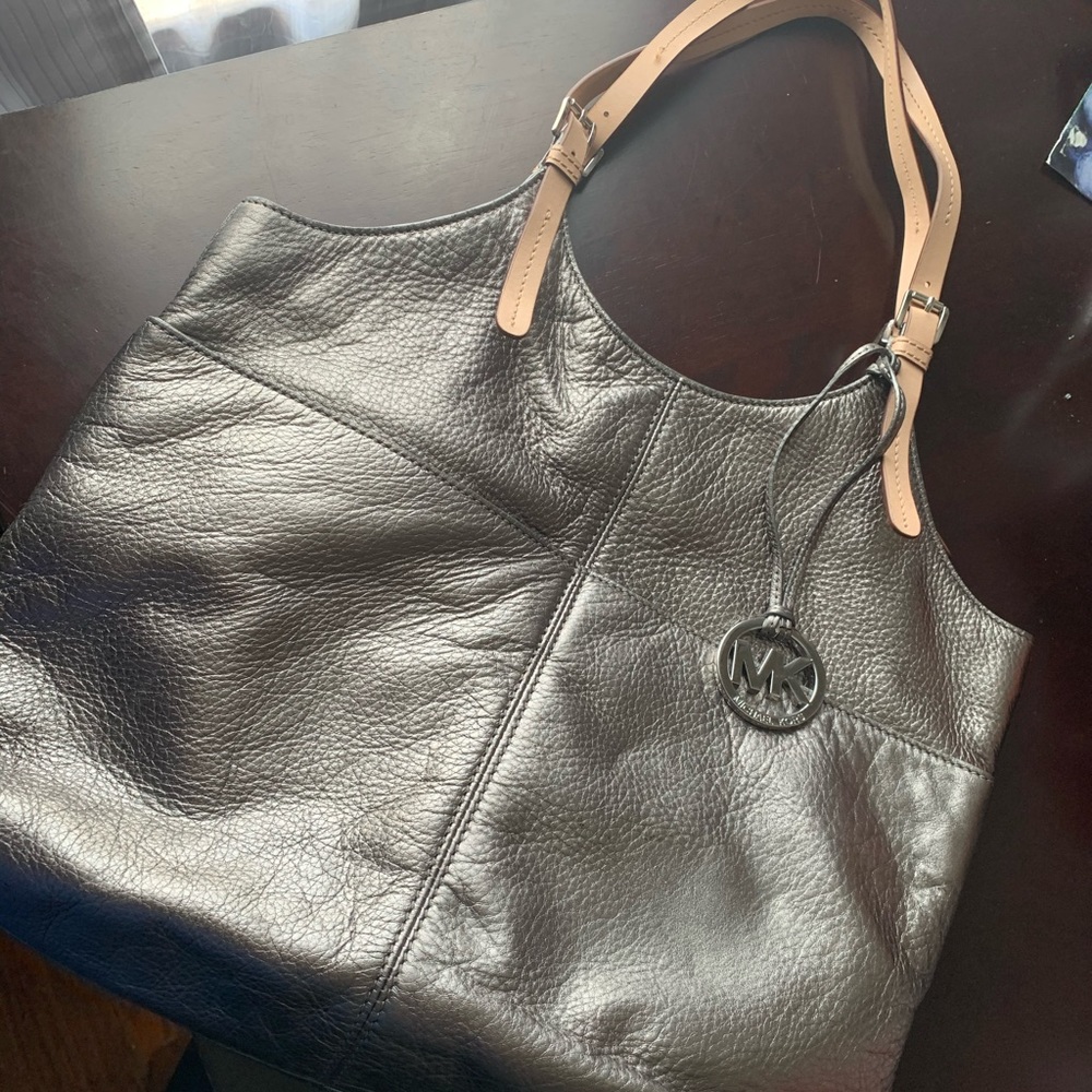 Grey Michael Korda Leather Bag